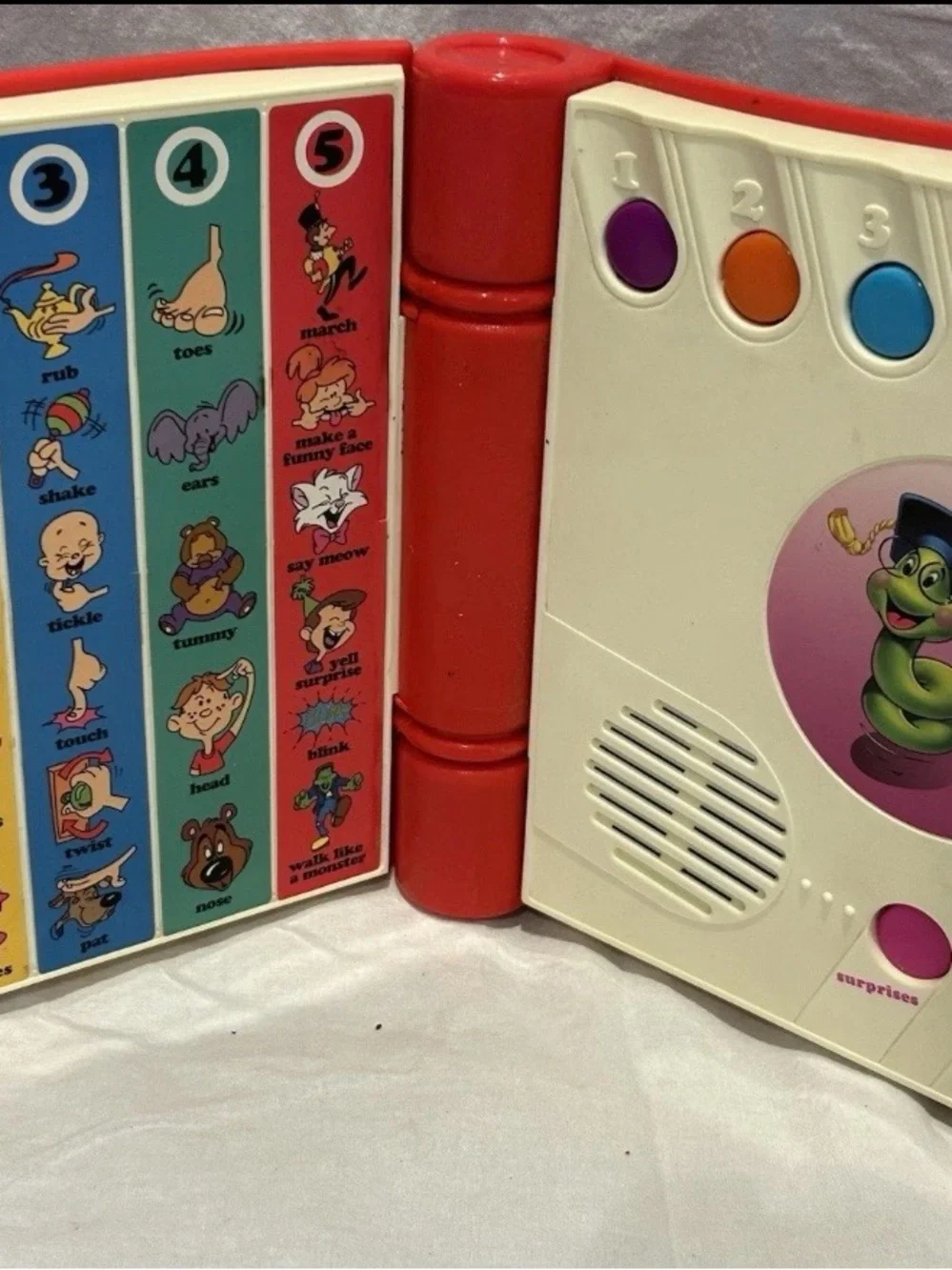 Vintage Mattel See 'n Say Story Maker Red Silly Sentences Book Winky Worm 1991